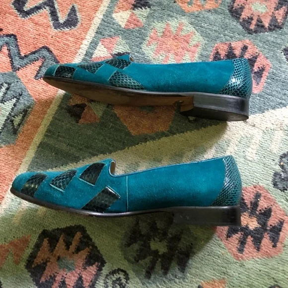 Vintage Leather Snakeskin Loafers - Picture 7 of 12